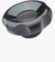 BN 14147 ELESA® VL.140 FP 六瓣旋鈕帽 金屬崁入孔 染黑 碳鋼襯套, 無鑽孔