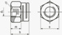 BN 2065 J.Lanfranco ESL QV/GF Dadi esagonali autofrenanti con intagli interamente metallici