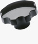 BN 14145 ELESA® VH.153 八瓣型旋鈕帽 銅質盲孔內螺紋