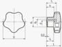 BN 14136 ELESA® VC.192 Sterngriffe mit Metallbuchse Messingbuchse mit Sackloch
