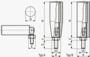 BN 3023 FASTEKS® FAL Poignées cylindriques rabattables tournantes, avec goujon fileté