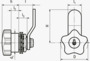 BN 14162 ELESA® VC.309 閂鎖式旋鈕 帶彎曲式鎖舌, 碳鋼鍍鋅