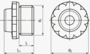 BN 22095 JACOB® Mangas giratorias con rosca métrica con perforación