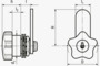 BN 14161 ELESA® VC.308 閂鎖式旋鈕 帶鎖舌, 碳鋼鍍鋅