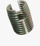 BN 902 Ensat® S 302 Self-cutting thread inserts with cutting slot, for light metals, thermoplastics and thermoset plastics