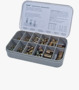 BN 1224 Ensat® 302 Cassettes d'assortiment de douilles filetées autotarodeuses avec fente de coupe, pour les métaux légers, thermo- et duroplastiques