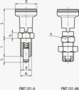 BN 21225 ELESA® PMT.101-A/AK Posicionadores con cuello hexagonal y cierre perno de acero endurecido pavonado