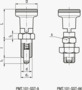 BN 21226 ELESA® PMT.101-SST-A/AK Positioneringsbolte med sekskantet krave, uden hold stift i hærdet stål, sortoxyderet