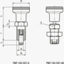 BN 21228 ELESA® PMT.100-SST-A/AK Positioneringsbolte med sekskantet krave, uden hold stift i rustfrit stål
