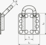 BN 26064 bigHead® M7/B32-45° Upevňovací prvek s obloukem se čtvercovou hlavou 32 x 32 mm