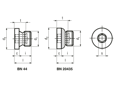 Technical drawing with dimensions of Hex socket screw plugs metric fine thread with sealing ring