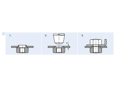 Assembly illustration for Round rivet nuts