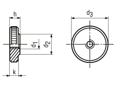 Disegno tecnico con quote di Dadi zigrinati bassi