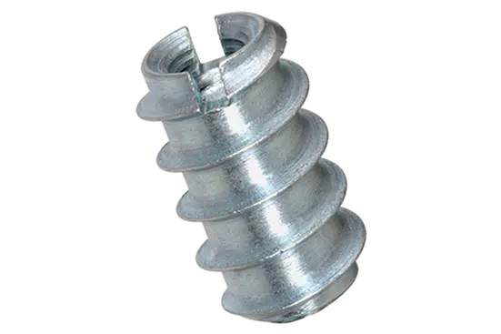 BN 239 | Self-cutting thread inserts without head, with slot, with recess for chips, for softwood