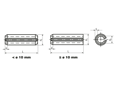 Technical drawing with dimensions of Slotted spring pins heavy duty