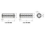 Technical drawing with dimensions of Slotted spring pins heavy duty