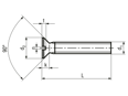 Dessin technique avec dimensions de Vis à tête fraisée à fente