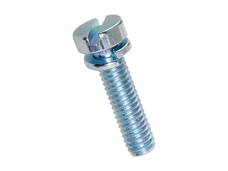 Image du produit de Vis combinées à tête cylindrique à fente et rondelle ressort ~DIN 127 B