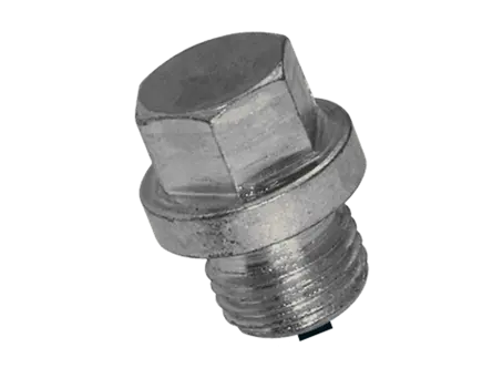Product image of Hex head screw plugs with shoulder, metric fine thread with magnet