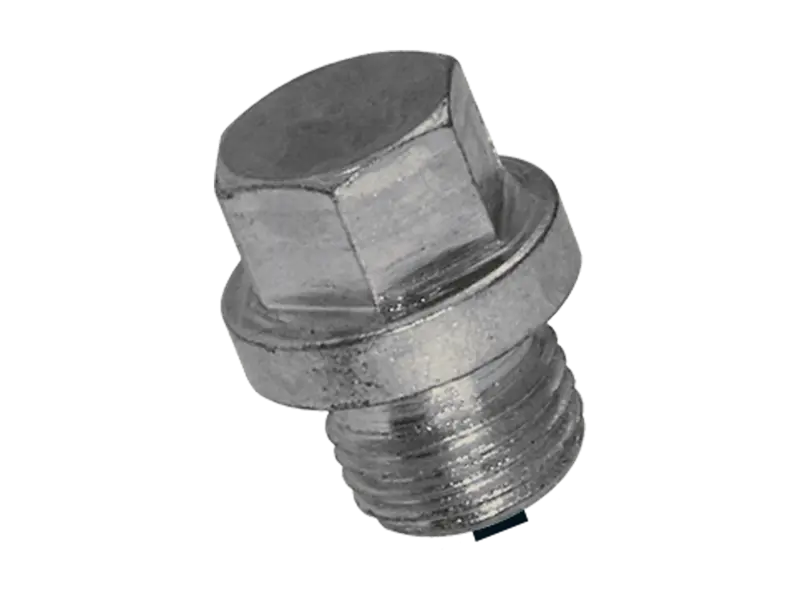 Product image of Hex head screw plugs with shoulder, metric fine thread with magnet