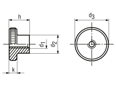 Dessin technique avec dimensions de Ecrous moletés hauts