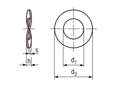 Dibujo técnico con dimensiones de Arandelas elásticas onduladas