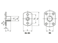 Technical drawing with dimensions of A - Spot weld nuts type A
