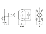 Technical drawing with dimensions of A - Spot weld nuts type A