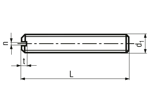 치수가 포함된 기술 도면: Slotted set screws with flat point, chamfered