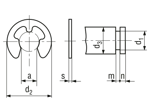 Dessin technique avec dimensions de Colliers d'épaulement pour arbres en vrac