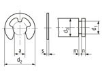 Dessin technique avec dimensions de Colliers d'épaulement pour arbres magasinés