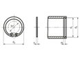 Dessin technique avec dimensions de Bagues d'arrêt pour alésages exécution normale