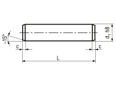 Disegno tecnico con quote di Spine cilindriche h8