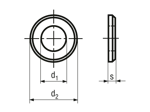 Dessin technique avec dimensions de Rondelles avec chanfrein