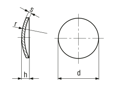 Technical drawing with dimensions of Sealing washers