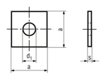 Dessin technique avec dimensions de Rondelles carrées pour constructions en bois