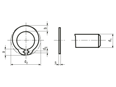 Technical drawing with dimensions of Benzing SP 220 - Grip rings for shafts without groove