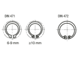 Technical drawing with dimensions of Assortment of retaining rings in steel box