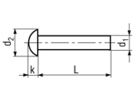 Dessin technique avec dimensions de Rivets à tête ronde