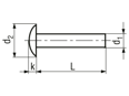 Dessin technique avec dimensions de Rivets à tête bombée