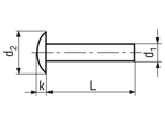 Dessin technique avec dimensions de Rivets à tête bombée
