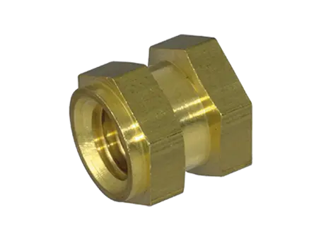 Product image of C - Threaded inserts for insertion form C hexagonal with shoulder, with through hole thread, for thermoplastics and thermosets