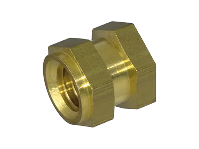 Product image of C - Threaded inserts for insertion form C hexagonal with shoulder, with through hole thread, for thermoplastics and thermosets