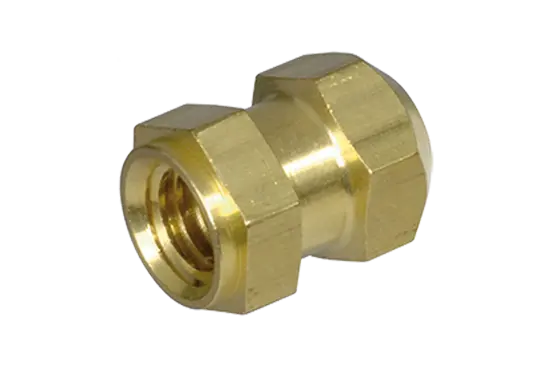 BN 1043 | Threaded inserts for insertion form R hexagonal with shoulder, with threaded blind hole, for thermoplastics and thermosets