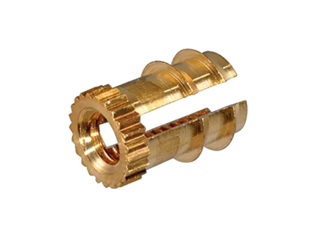 Produktbild von BancLok® F 821/822/823 - Gewindeeinsätze zum Einpressen mit Expansionsverankerung ohne Kopf, mit Zahnkranz und Verankerungsprofil, für Holz, weiche Kunststoffe und Verbundwerkstoffe
