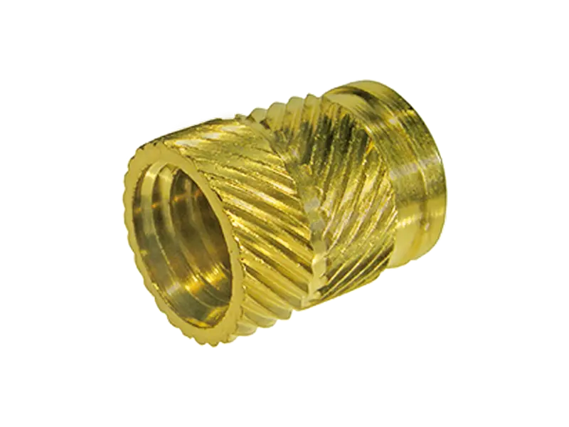 Produktbild von Gewindeeinsätze für Wärme- oder Ultraschalleinpressung ohne Kopf, gegenläufige spiralförmige Rändelung, für thermoplastische Kunststoffe