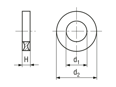 Dessin technique avec dimensions de Dubo® - Bagues de sûreté et d'étanchéité