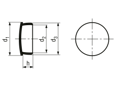 Dessin technique avec dimensions de TL-4 - Bouchons de protection