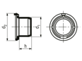 Dessin technique avec dimensions de TL-8 - Bouchons de protection avec anneau d'ouverture