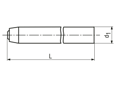 Technical drawing with dimensions of Hand riveting tools for round rivet nuts